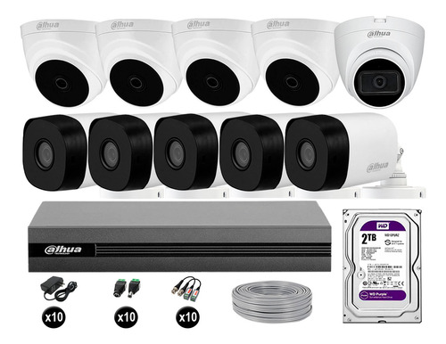 Cámaras Seguridad Kit 10 Dahua Full Hd 2tb 1 Cámara C/a P2p