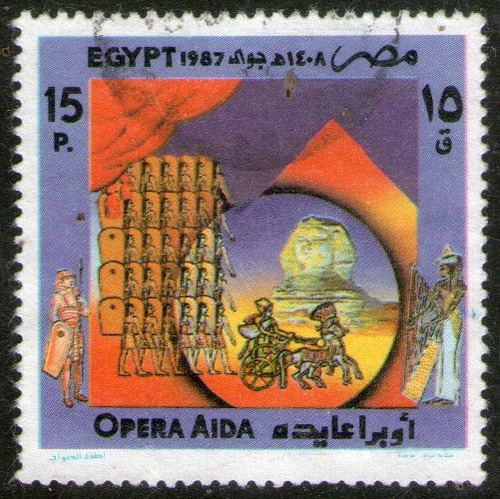 Egipto Sello Aéreo Usado Teatro: Ópera De Verdi Aida 1987