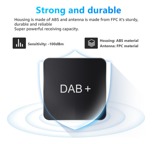 Receptor De Radio Dab Para Coche Con Señal Alimentado Por Us