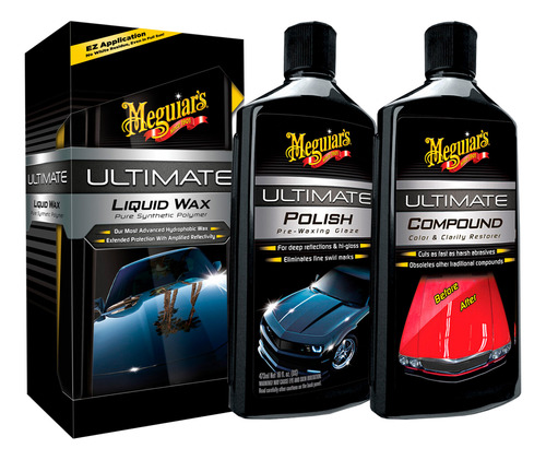 Kit Ultimate Abrillantador 3 Pzas Meguiars Incluye Regalo