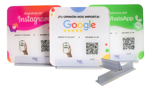 Cartel Acrílico Redes Marketing Digital Para Negocio Local Combo - 1 Cartel Google - 1 Cartel Whats App - 1 Cartel Insta Gram
