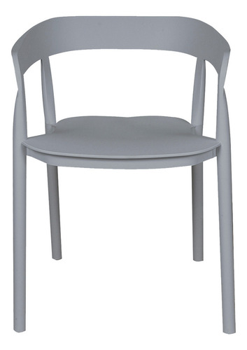 Silla Evoque De Comedor Cocina Con Apoyabrazos De Plástico Reforzado Apilable Color De La Estructura Gris Marca Makom