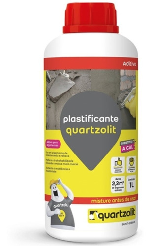 Aditivo Plastificante Quartzolit 1 Litro Para Reboco