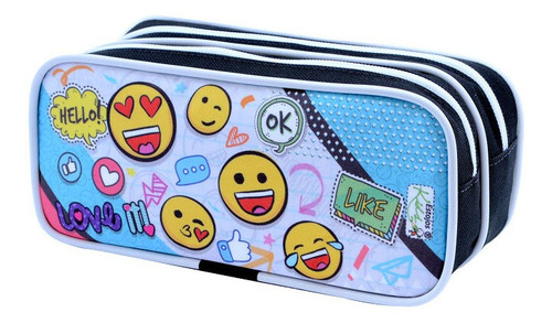 Emoticono Double School Case Emoji para niños en color negro/blanco