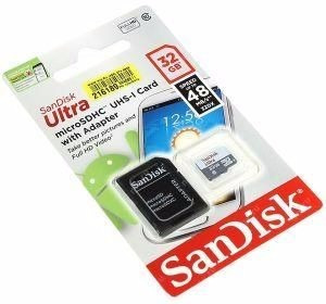 Micro Sd Sandisk 32gb Uhs-i Con Adaptador Oferta!!!