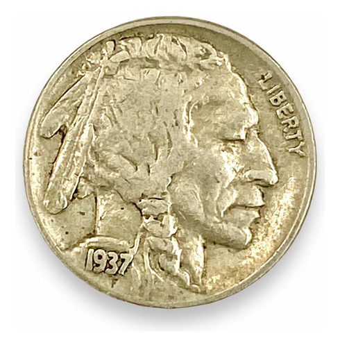 Moneda Antigua 5 Centavos Búfalo 1937 Estados Unidos (Usado)