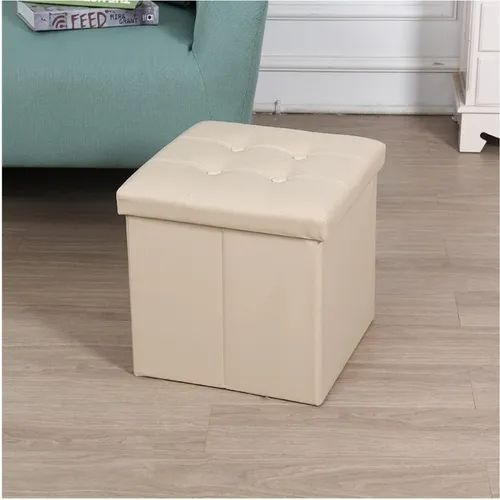 Baúl Plegable Tomy  Eco Cuero Asiento 38cm Puf Pouf Caja Org