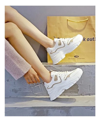 Zapatillas Gruesas, Zapatos Deportivos Casuales A La Moda Para Mujer