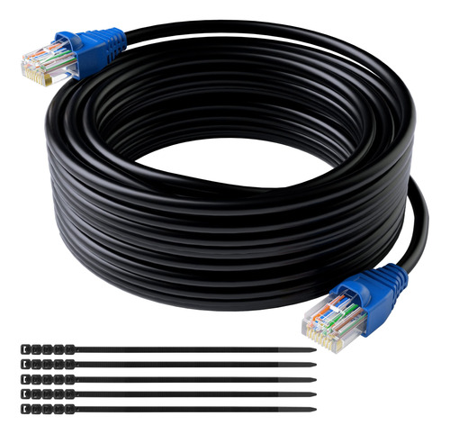Cable Ethernet Cat5e Para Exteriores De 25 Pies, Cable Lan D