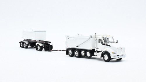 Camión Escala 1/64 Kw T880 Dump Truck Volteo Remolque Rogue Color Blanco
