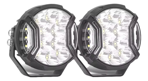 Par De Faros Led Premium 60w Redondos Blanco / Ambar