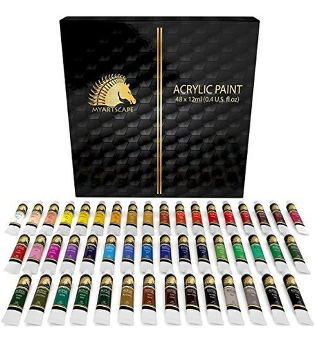 Myartscape Juego De Pinturas Acrilicas Tubos De 12 Ml 48 Un