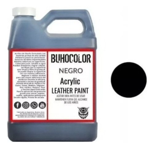 Pintura Negro X 1 Litro Cuero / Tela / Eco Cuero. Permanente