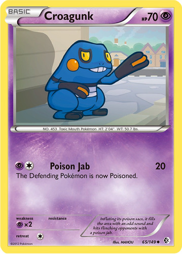 Cartas Pokemon Croagunk 65/149 Boundaries Crossed Bcr 