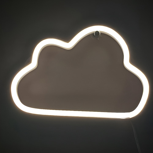 Cartel Nube Alien Planeta Neon Flex Base En 3d Nube