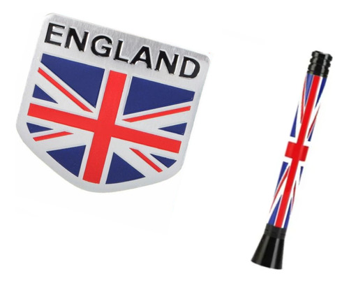 Mini Antena Teto Am/fm + Bandeira Inglaterra 11cm Universal