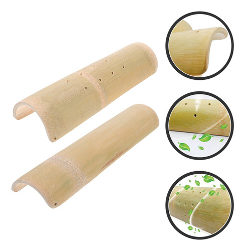 2 Piezas De Bambú Coreano Con Cuello De Almohada Madera En