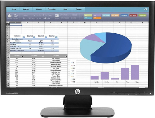 Monitor Led Hp P202 De 20, Resolución 1600 X 900, 5 Ms Color Negro