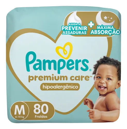 Fralda Pampers Premium Care Tamanho M 80 Unidades
