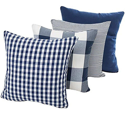 Throw Pillow Covers Cases Geometric Stripe Tartan Checkered 