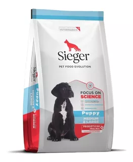 Alimento Sieger Super Premium para perro cachorro de raza mediana y grande sabor mix en bolsa de 15 kg