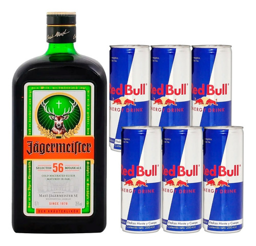 Jägermeister 700 Ml + Red Bull Energizante 250ml 01almacen