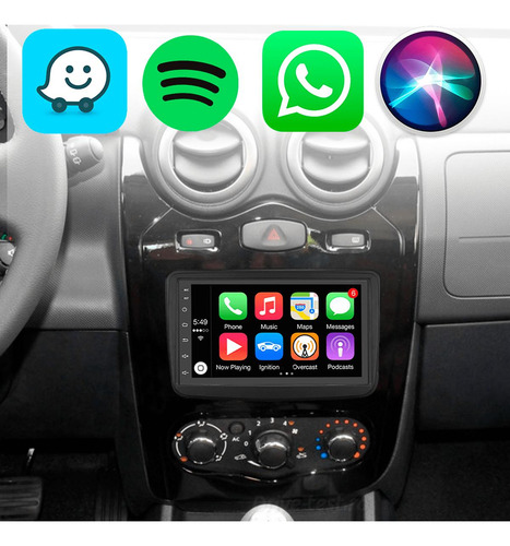 Kit Multimídia Android Carplay Sandero 2011-2024 Tv + Camera