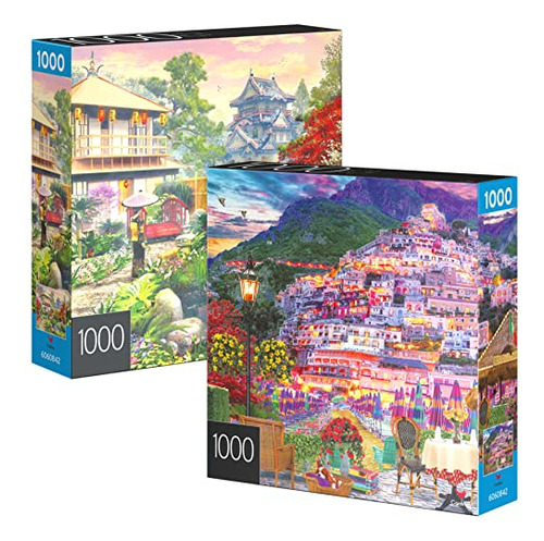 2-pack Of 1000-piece Jigsaw Puzzles, Para Adultos, 9ykma