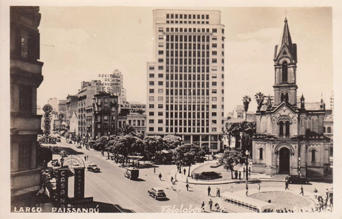 1949 Brasil Fotografia Postal Largo Paissandu Sao Paulo