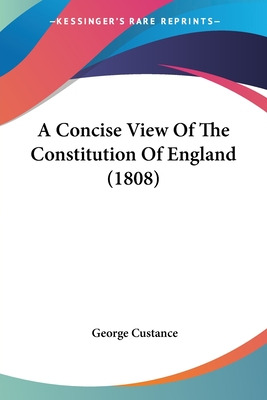 Libro A Concise View Of The Constitution Of England (1808...