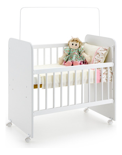 Mini Berço Grade Móvel C/ Colchão E 2 Regulagens De Altura