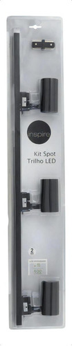 Kit Spot Para Trilho Led 9w Luz Amarela Inspire Bivolt Cor Preto 110v/220v