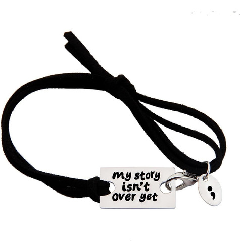 Wusuaned Pulsera Inspiradora De Punto Y Coma, Joyería Con Ci