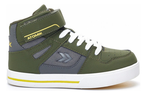 Zapatilla Botita Verde Militar Spin Niños Atomik