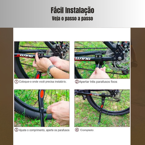 Descanso Pezinho Lateral Bicicleta Com Regulagem Aro 20 A 29
