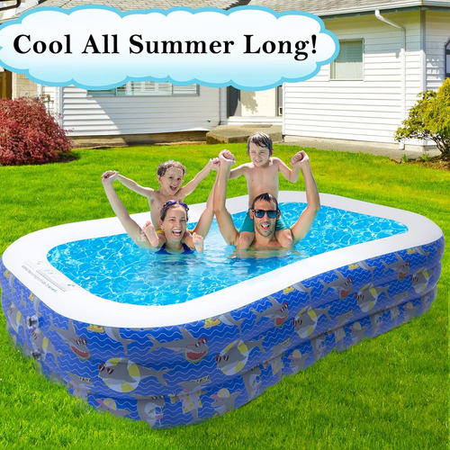 Piscina Inflable Para Niños, 96 X 56 X 22 Pulgadas, Piscina