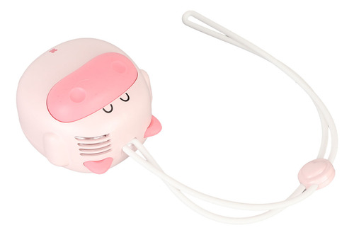 Miniventilador De Mano Rosa Con Cuello Colgante, Recargable