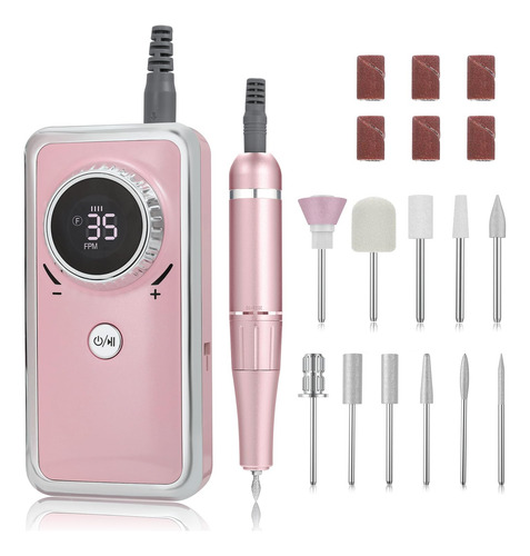 Taladro De Uñas Eléctrico Meremit 35000 Rpm Con Pantalla Lcd