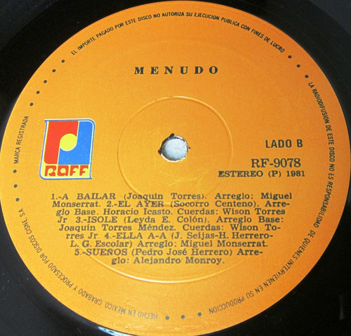 Menudo - Fuego Lp