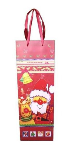 Bolsa De Regalo Navideña Tipo Botella Santa Claus