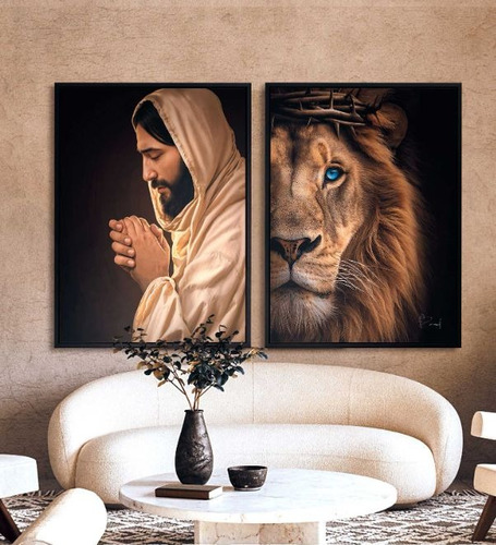 Quadro A Majestade E O Leão De Judá |   2 Peças   |   100x75