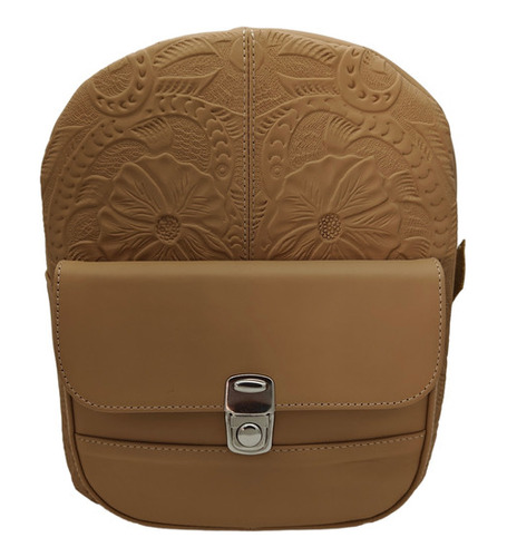 Mochila En Piel Vacuno Cincelada Fana Karolina Camel