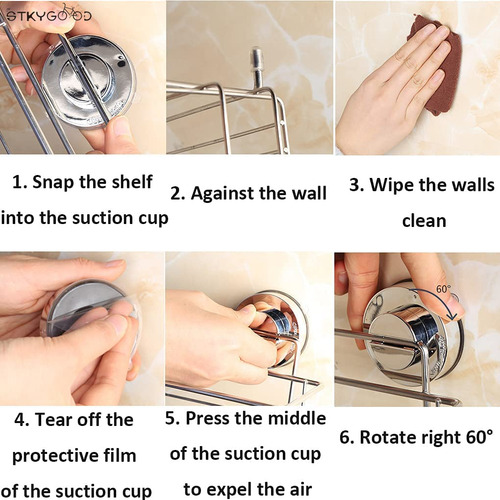 Jabonera Con Ventosa Para Ducha, Acero Inoxidable