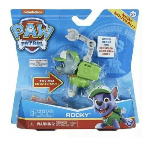 Paw Patrol Figura Articulada 9 Cm Con Frases Rocky