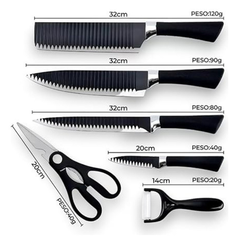 Jogos De Facas Inox Antiaderentes P/ Churrasco Premium