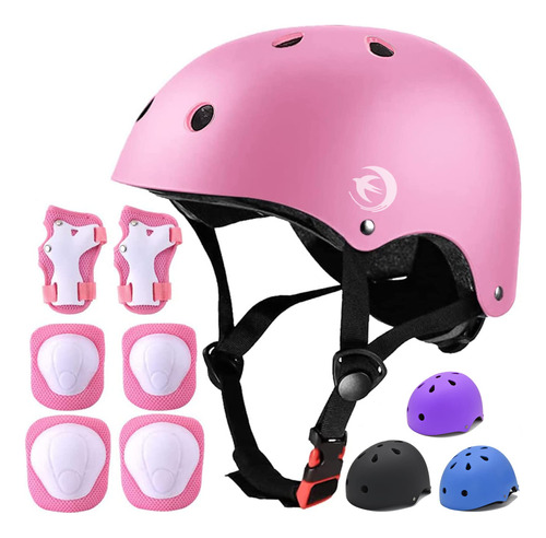 Juego De Casco De Bicicleta Para Ninos Con Rodilleras, Coder