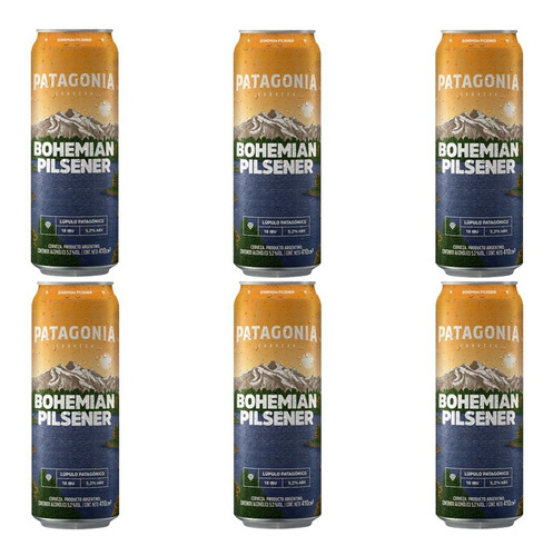 Pack X6 Cerveza Patagonia Bohemian Pilsner Lata 410 Ml