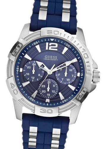 Reloj Guess Hombre Silicona Azul Multifuncion 100m W0366g2 