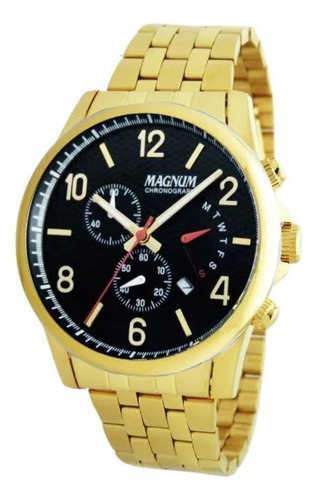 Relógio Masculino Magnum Cronógrafo Ma35226u - Dourado