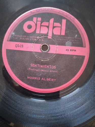 Vinilo Single De Morris Albert Sentimientos (x90